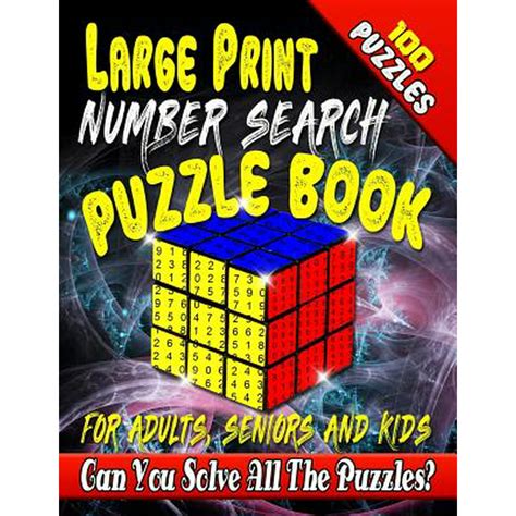 Large Print Number Search Puzzle Book For Adults Seniors And Kids