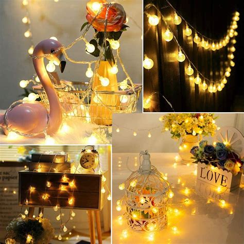 Led Globe String Lights 15ft 30 Led Waterproof Fairy