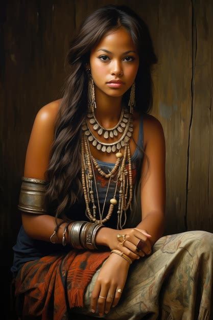 Premium Ai Image Portrait Of A Polynesian Girl From The Pacific
