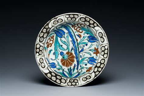 A Polychrome Iznik Pottery Dish Turkey Ca Rob Michiels Auctions
