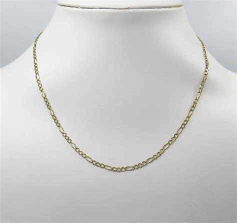 14k Yellow Gold Solid Figaro Link Chain 17 Inch 260mm