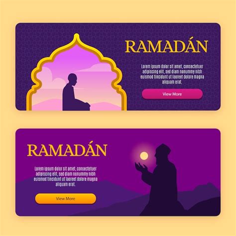 Free Vector Ramadan Banner Collection Template Design