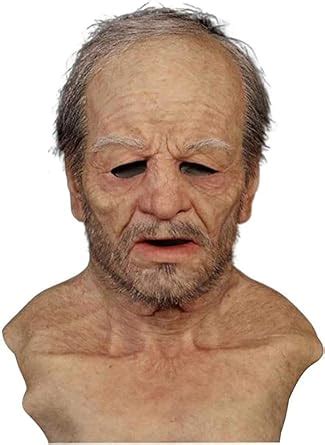 Masque en latex réaliste pour Halloween vieux homme accessoire de