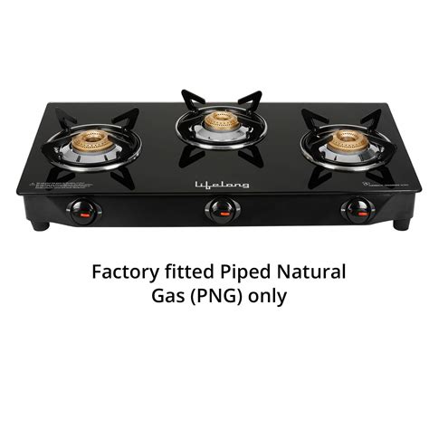 Lifelong Llgs Png Fitted Glass Top Gas Stove Burner Black