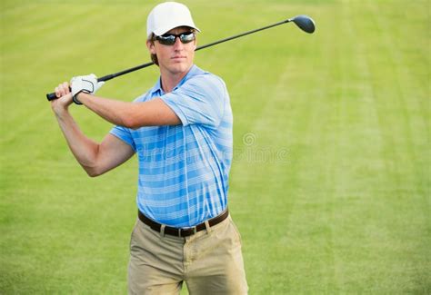 Man Swinging Golf Club Stock Photo Image Of Look Person 7041376