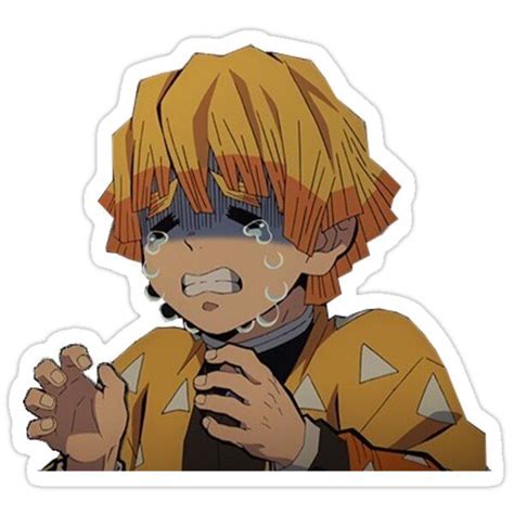 Zenitsu Sticker Sticker By Fliksstiks In 2020 Anime Demon Slayer