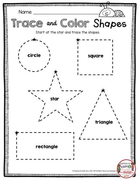 TRACING SHAPES - Learning 2D shape names - Kindergarten beginning of