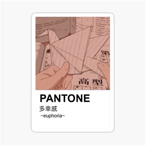 Pantone Aesthetic Anime Origami Paint Sticker By Mdevnanda Redbubble
