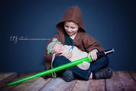 Star Wars Newborn Photography Session Yoda Newborn Sibling Picture