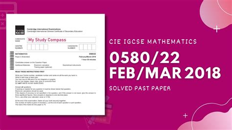 058022fm18 Easy Step By Step Solutions Cie Igcse Maths Paper