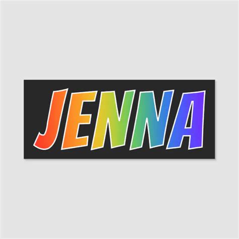 first name jenna fun rainbow coloring name tag zazzle