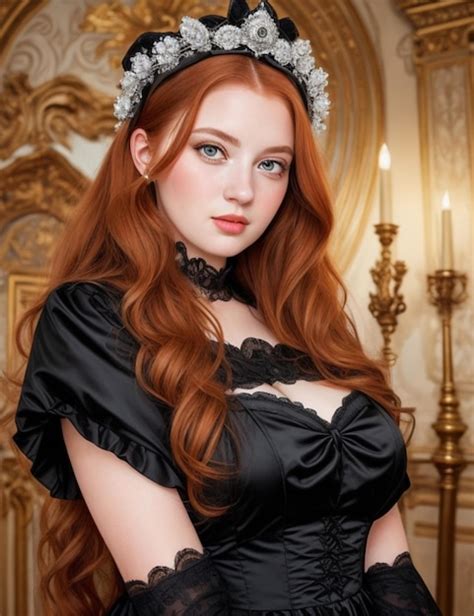 premium photo redhead beautiful sexy maid
