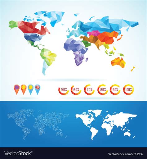 World Map Low Poly Royalty Free Vector Image Vectorstock