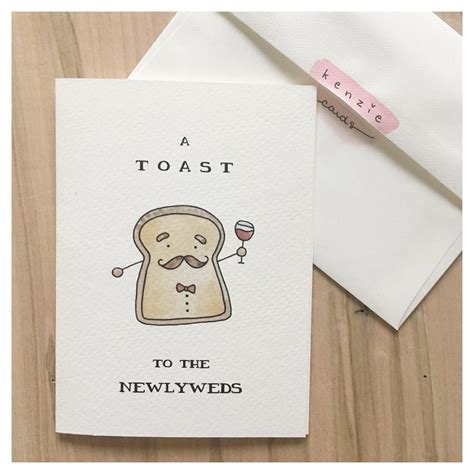 One Toast Wedding Card Funny Wedding Card Cute Wedding Card Card