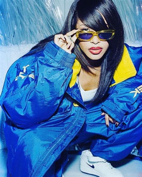 aaliyah on set of “crush on you” music video ‘97 90s hip hop fashion aaliyah hip hop fashion