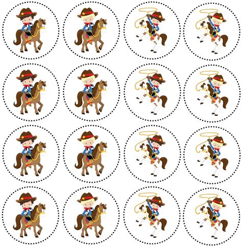 Free Printable Cowboy Cupcake Toppers
