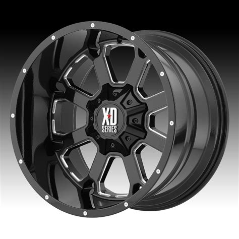 Kmc Xd Series Xd825 Buck 25 Gloss Black Milled Custom Wheels Rims Xd