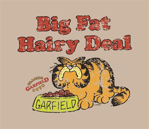 garfield big fat hairy deal digital art by brand a pixels