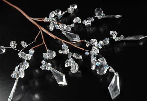 A Branch With Some Crystal Beads On It