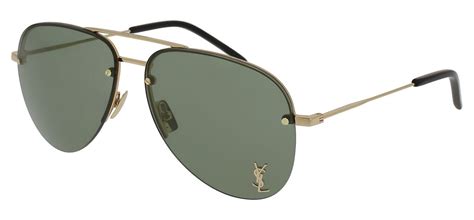 Saint Laurent Classic 11 M Sunglasses Gold Green Tortoise Black