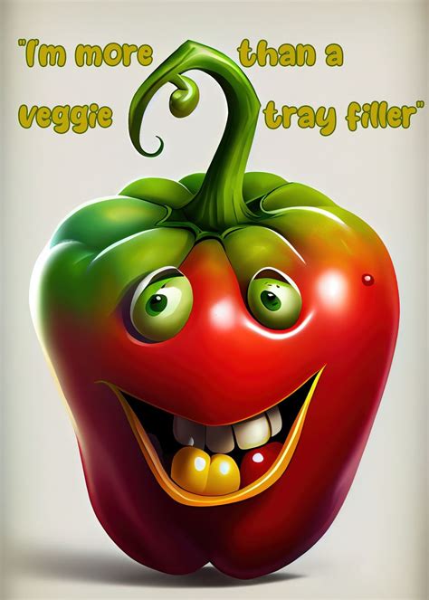 Funny Bell Pepper Quote Poster Picture Metal Print Paint By