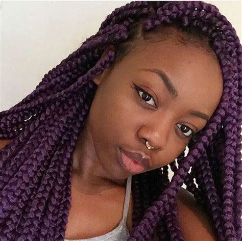 Pin By Anajah Young On Braidstwists Dark Purple Hair Color Purple