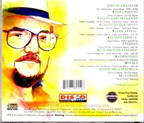 Jibaro Jazz Greatest Hits By Pedro Guzmánpedro Guzman Cd Oct 1999