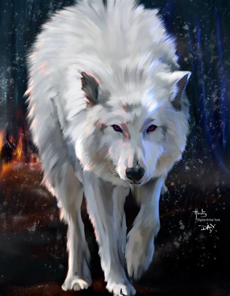 Here Is Another Painting Of The Dire Wolf Ghost From Hbo Tv Series Of
