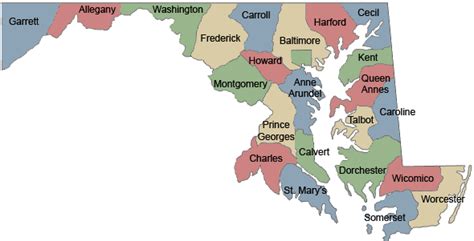 Map Of Maryland Counties Free Printable Maps