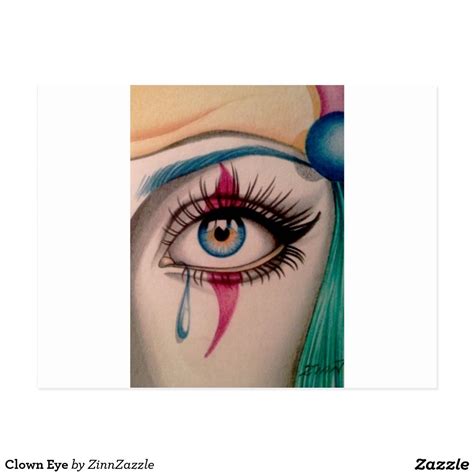 Clown Eye Postcard In 2021 Eye Art Clown Miniature Art