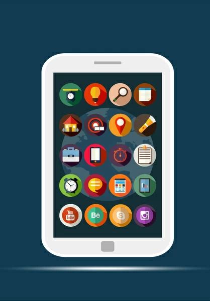 Mobile Applications Sets Illustration With Flat Design Vectors Graphic