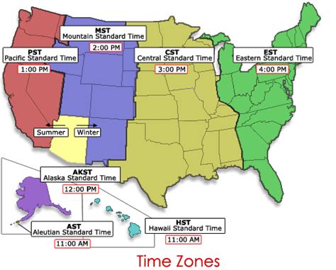 mapa de zonas horarias de estados unidos mapa de estados unidos