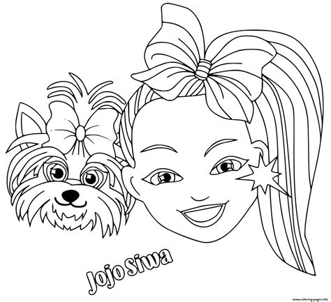 Jojo Siwa And His Pet Coloring Page Printable