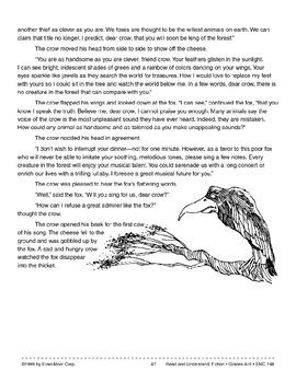 He looks up and sees the crow. The Fox and the Crow: An Adapted Fable by Evan-Moor ...