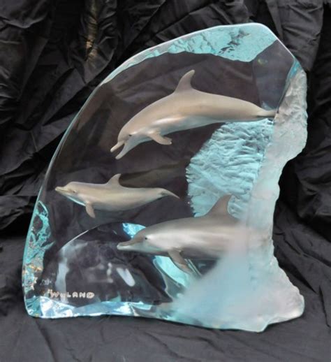 Dolphin Wonder Acrylic Sculpture 2001 14 In By Robert Wyland