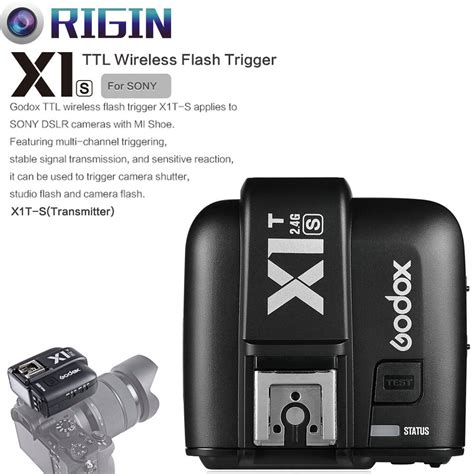 godox x1t s ttl hss 1 8000s 2 4g wireless x system power control flash trigger with screen only