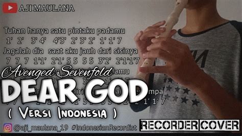 Not Angka Dear God Versi Indonesia Recorder Cover By Aji Maulana