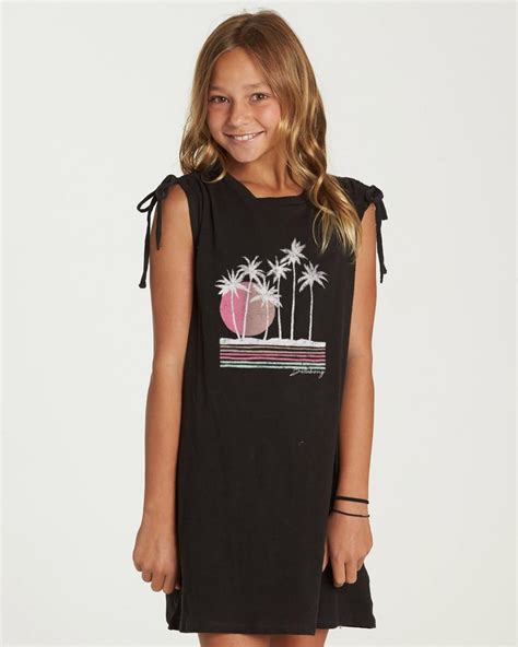 Dresses Billabong Girls Coastal Fun Dress Off Black