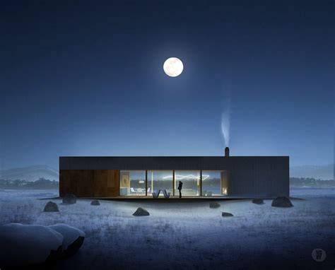 Wallpaper Villa Switzerland Architecture Full Moon 4k