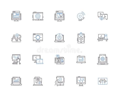 Software Outline Icons Collection Software Program Application