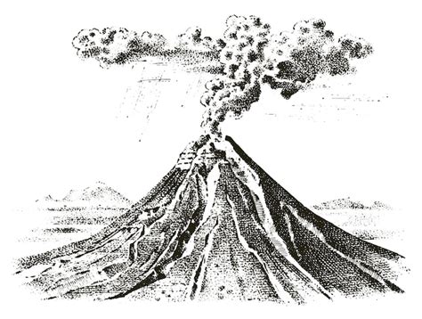Premium Vector Volcano Activity With Magma Smoke Before The Eruption