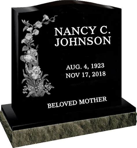 Headstone Black Granite Single Engraving Included Ships Free To