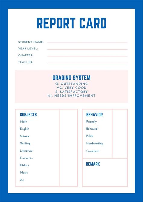 Free Homeschool Report Cards Templates To Customize Canva Report