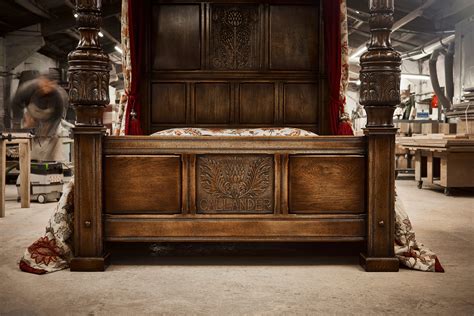 Balmoral Bespoke Carved Four Poster Bed Royal Oak Furniture Company