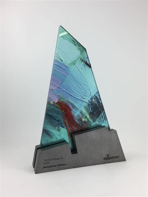 Steel And Glass Sculptural Award Bespoke Design With Custom Art Print Created By Artisaned