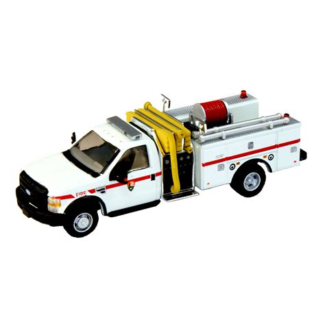 Ho Scale Ford F 550 Mini Pumper Fire Truck White W Red Stripe