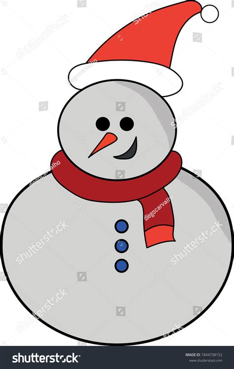 Cute Snowman Smiling Cartoon Ideas Design Stock Vector Royalty Free