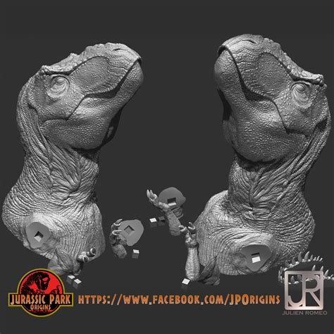 Julien Romeo Jurassic Park T Rex Bust For 3d Print