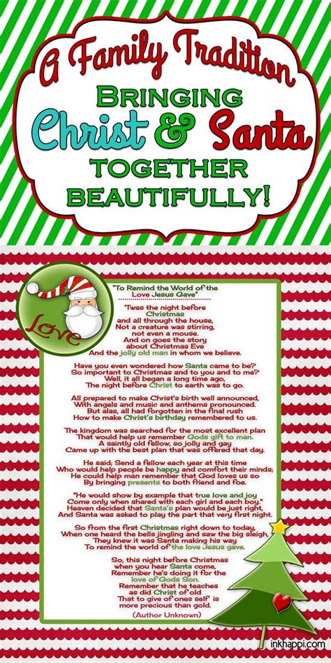 Santa And Christ Poem And A Christmas Tradition Inkhappi Christmas