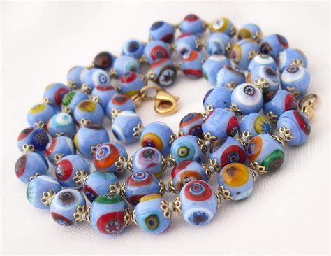 Reserved For Nina Vintage Millefiori Necklace Etsy Glass Beads Necklace Etsy Jewelry